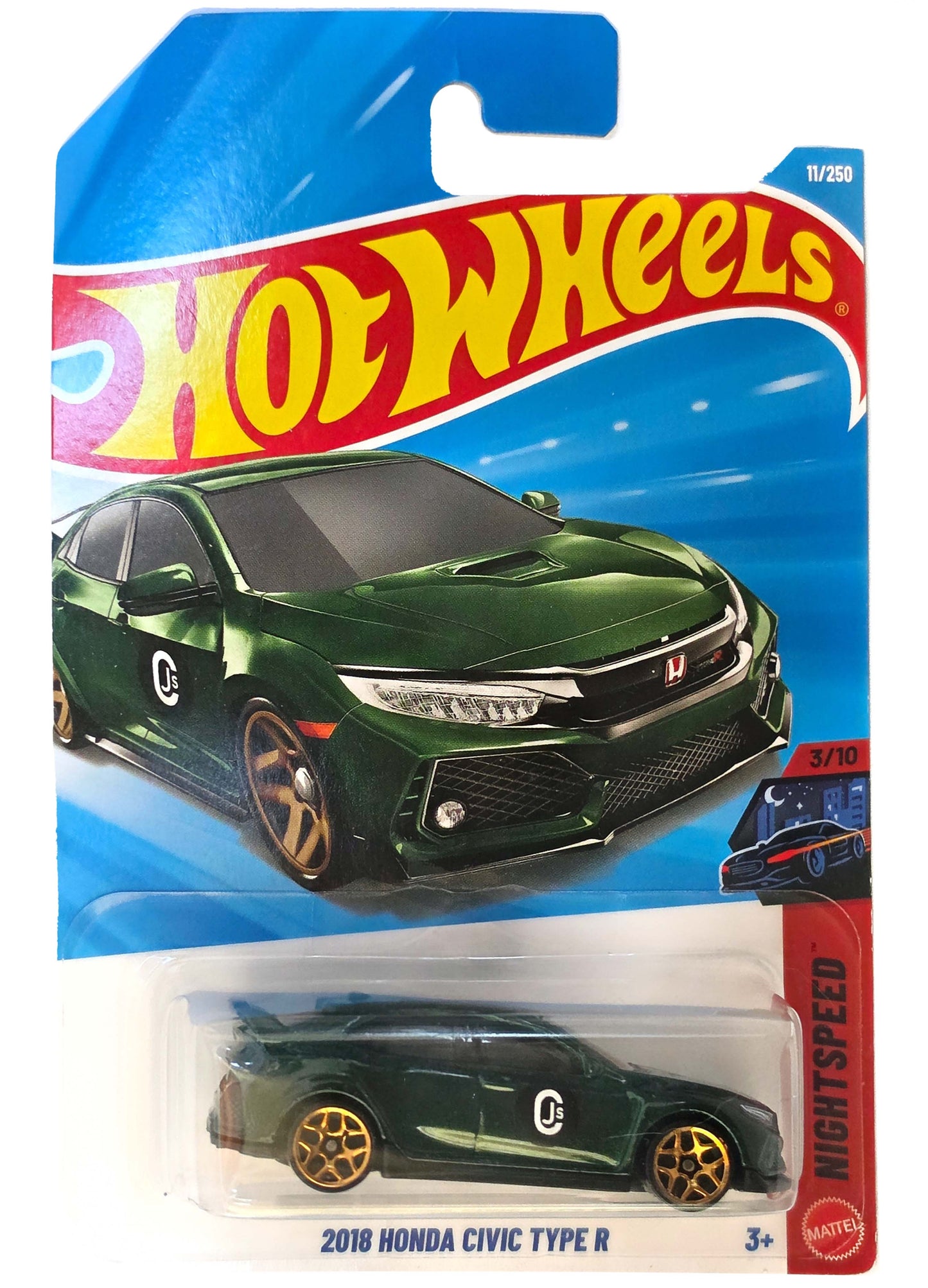 Hotwheels 2018 HONDA CIVIC TYPE R VERDE